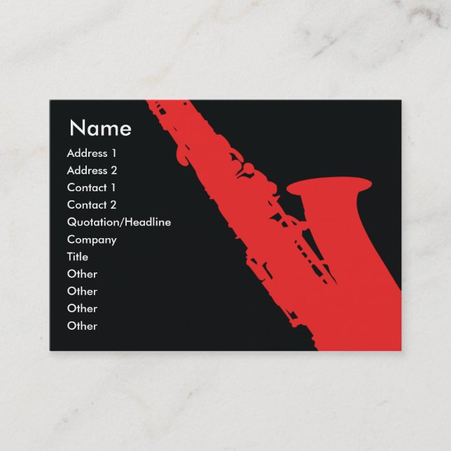 Saxophone - Chubby Business Card (Front)
