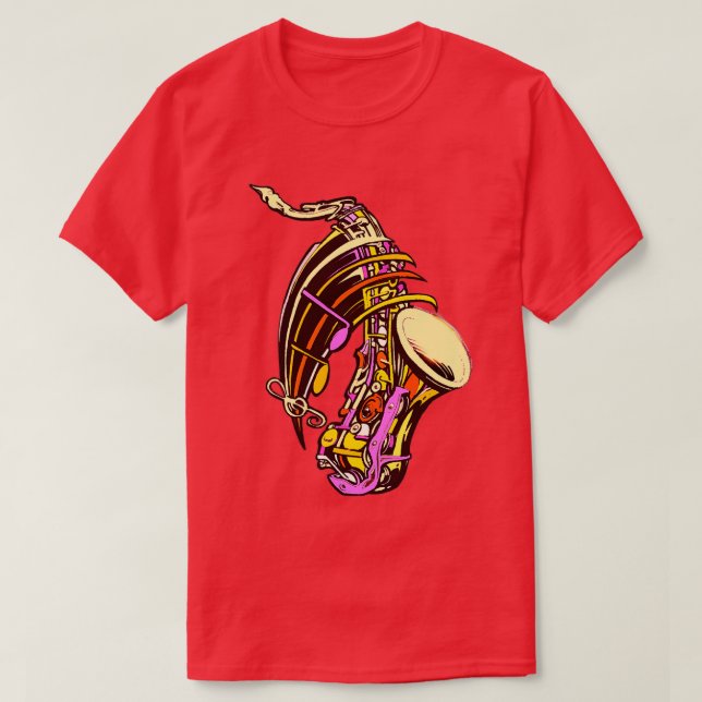 saxophone color music  T-Shirt (Design Front)