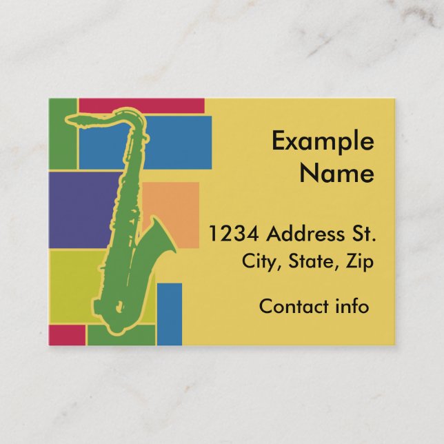 Saxophone Colorblocks Profile Card (Front)