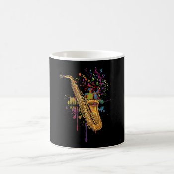 Saxophone Colorful Music Notes For Saxophonist Coffee Mug by Funny_Store_Girls at Zazzle