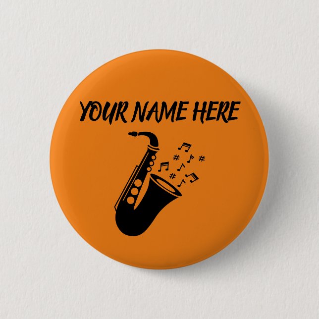 Saxophone CUSTOM NAME Button (Front)