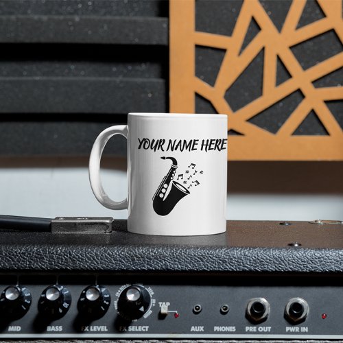 Saxophone CUSTOM NAME Coffee Mug