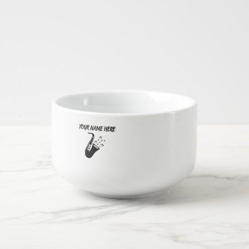 Saxophone CUSTOM NAME Soup Mug