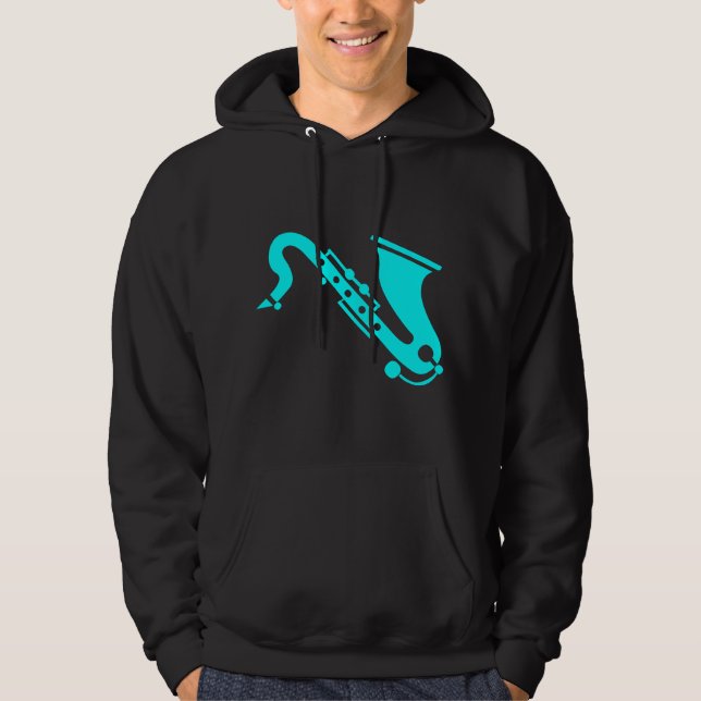 Saxophone - Cyan Hoodie (Front)