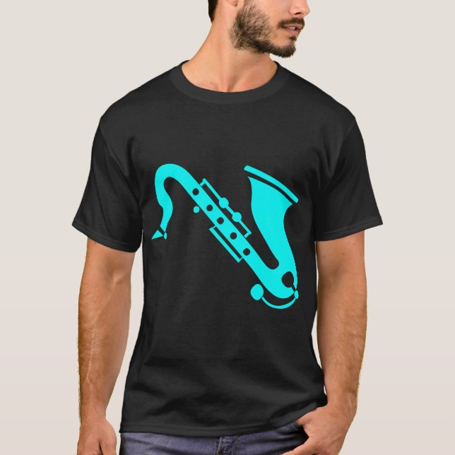 Saxophone - Cyan T-Shirt (Front)