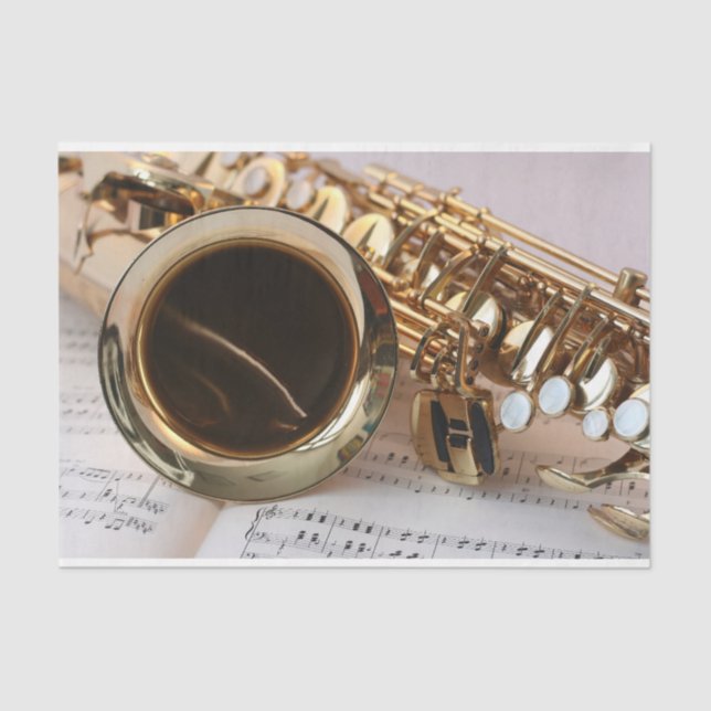 Saxophone Decoupage Tissue Paper (Front)