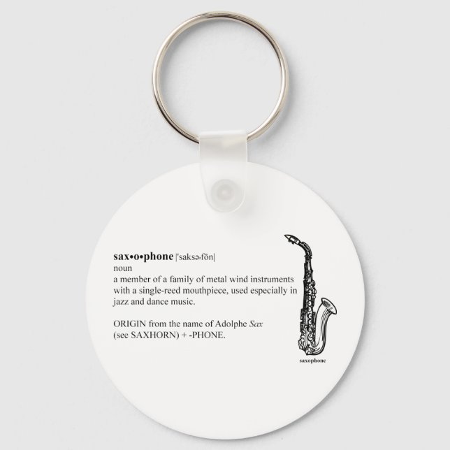 Saxophone Definition Keychain (Front)