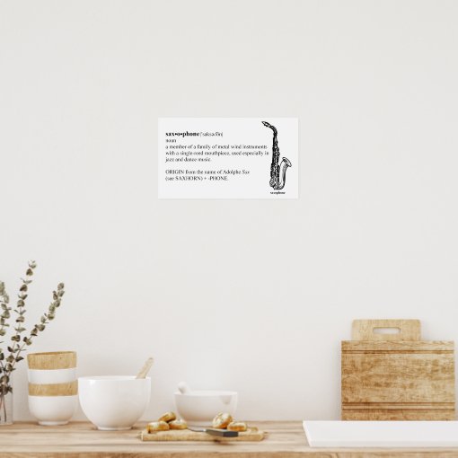 Saxophone Definition Poster Zazzle