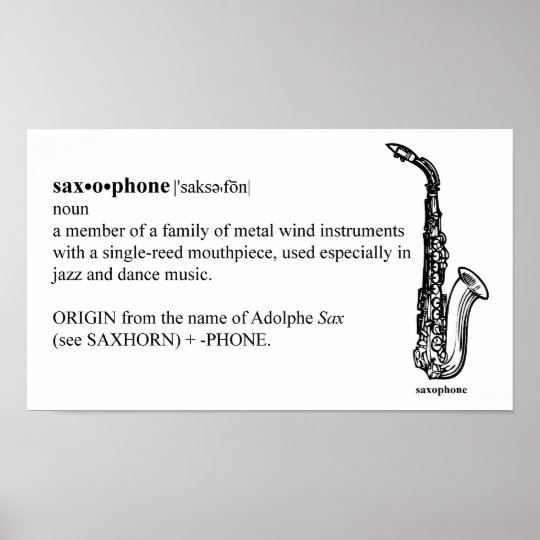 Saxophone Definition Poster