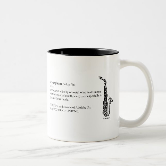 Saxophone Definition Two-Tone Coffee Mug (Right)
