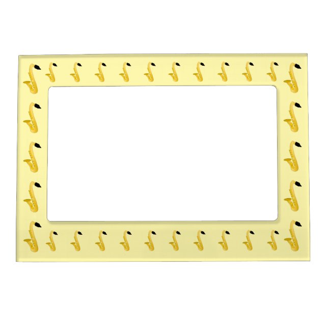 Saxophone Design Any Colour Background Magnetic Frame (Front)