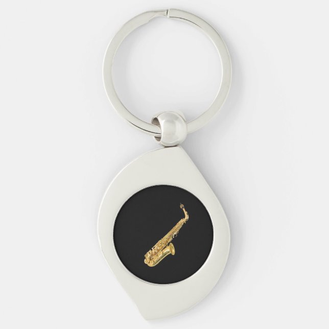 "Saxophone" design gifts and products Keychain (Front)