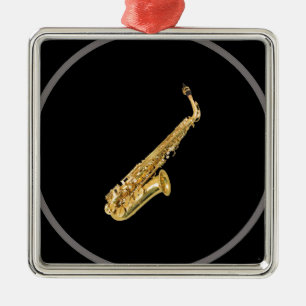"Saxophone" design gifts and products Metal Ornament