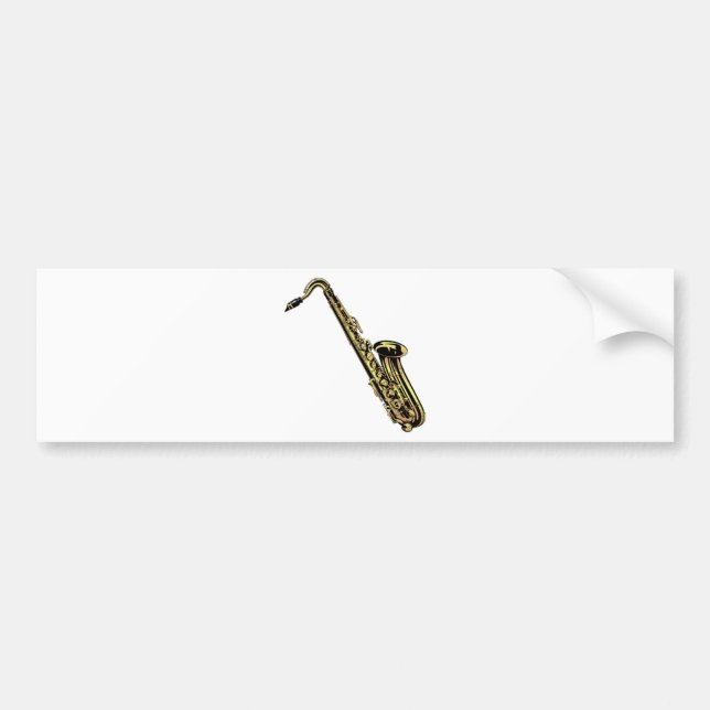 Saxophone Drawing Bumper Sticker (Front)