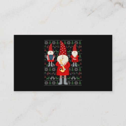 Saxophone Drums Accordion Ugly Christmas Sweater G Business Card