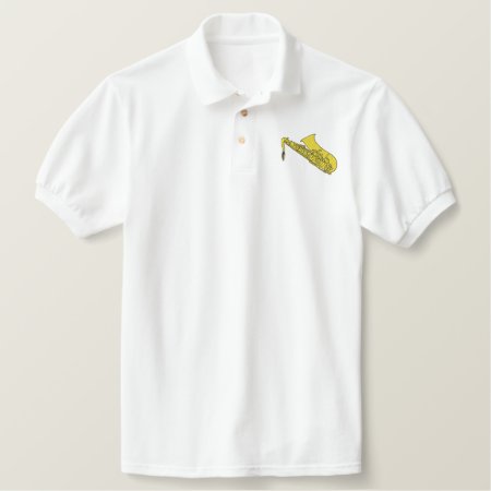 Saxophone Embroidered Polo Shirt