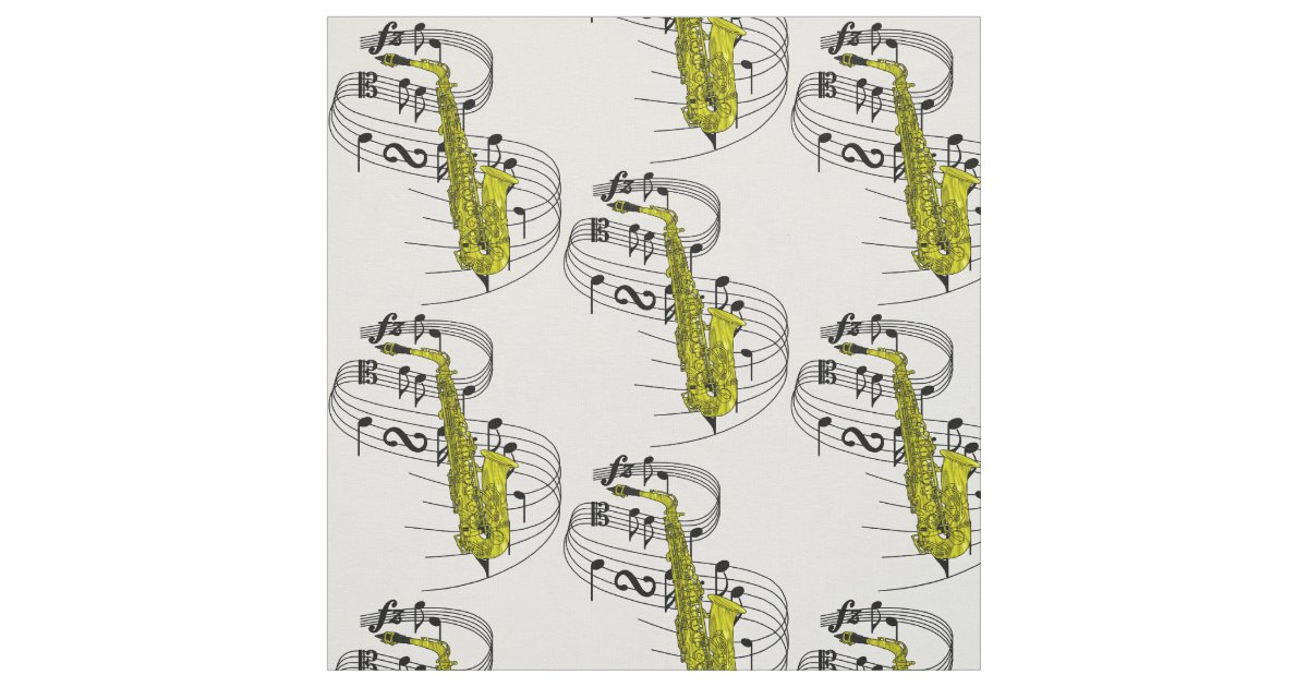 Saxophone Fabric Zazzle