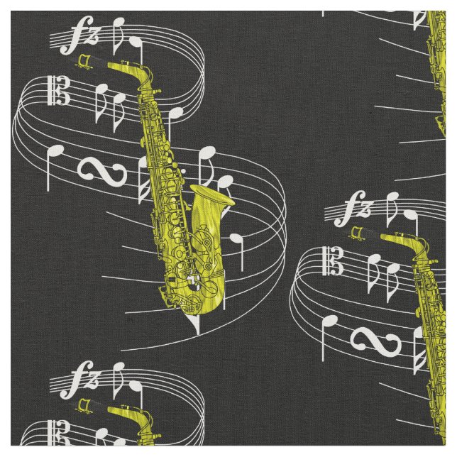 Saxophone Fabric- Dark Fabric (Close Up)