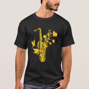 Saxophone Flowers Musical Instrument Musician Saxo T-Shirt
