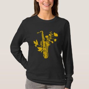 Saxophone Flowers Musical Instrument Musician Saxo T-Shirt