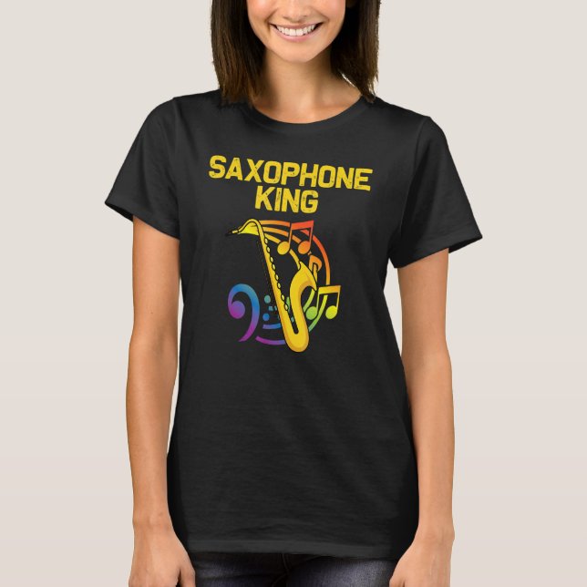 Saxophone For Men Dad Reed Instrument T-Shirt (Front)
