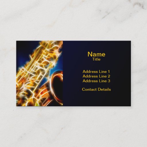 Customizable Saxophone - Fractal Business Card