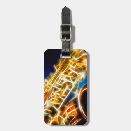 Saxophone - Fractal Luggage Tag