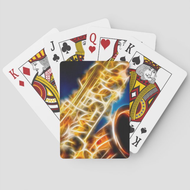 Saxophone Fractal Poker Cards (Back)