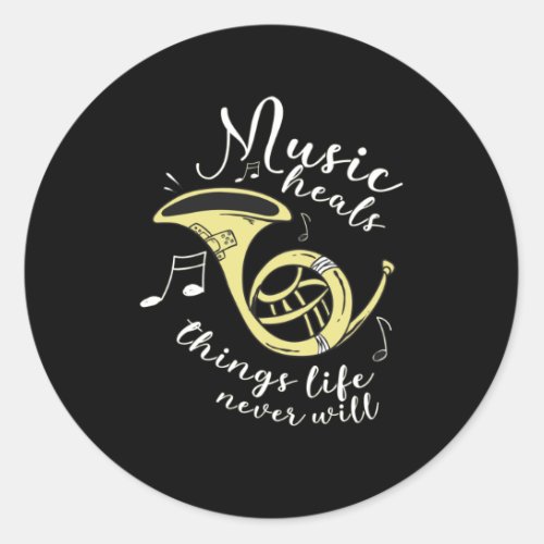 Saxophone Funny Gift For Brass Music Fans Classic Round Sticker