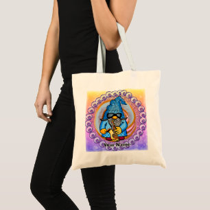 Saxophone gnome tote bag