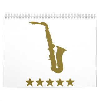 Saxophone golden stars calendar