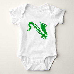 Saxophone - Grass Green Baby Bodysuit