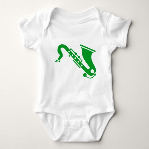 Saxophone _ Grass Green Baby Bodysuit