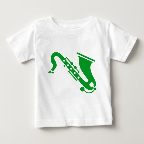Saxophone _ Grass Green Baby T_Shirt