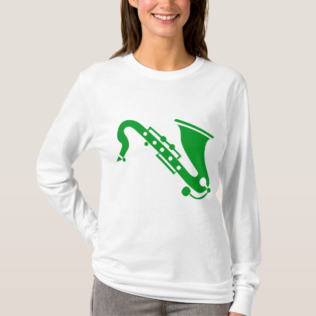 Saxophone - Grass Green T-Shirt (Front)