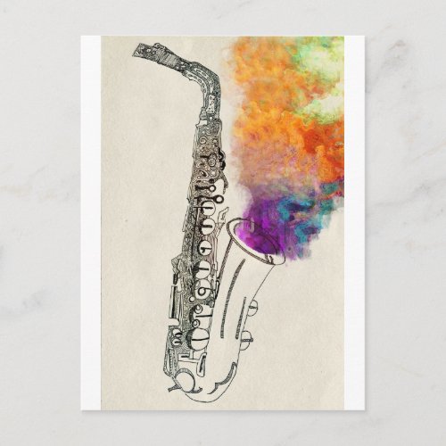 Saxophone Healing Postcard