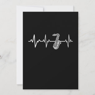 Saxophone Heartbeat Classic Saxophonist Gift Idea Invitation