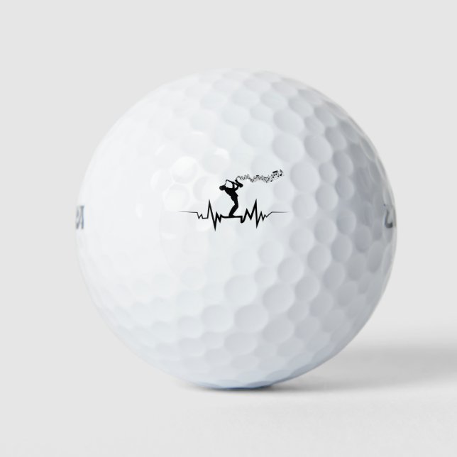 Saxophone Heartbeat  Cool  For Musicians Golf Balls (Front)