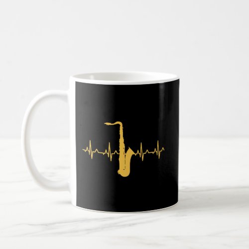 Saxophone Heartbeat Hoodie Saxophone Player Pullov Coffee Mug