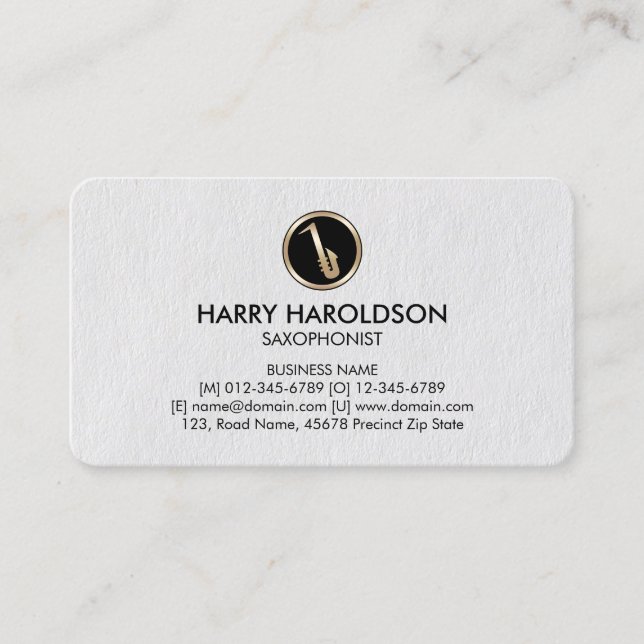 Saxophone Icon Saxophonist Premium BusinessCard Business Card (Front)