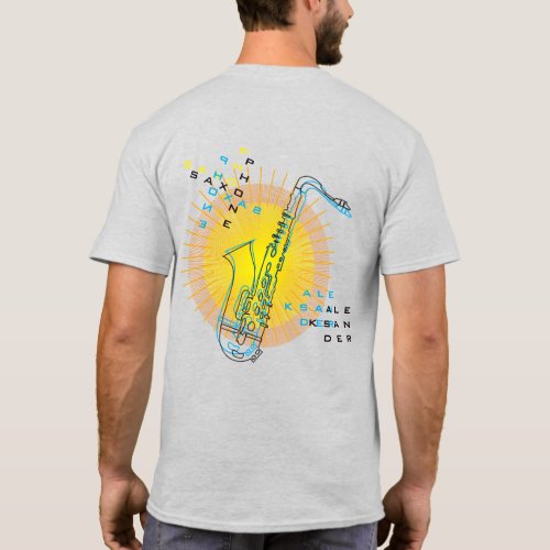 Saxophone Illustration Cool Modern Art Saxophonist T_Shirt