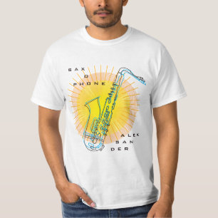 Saxophone Illustration Cool Modern Art Saxophonist T-Shirt