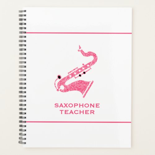 Saxophone Illustration In Golden Glitter Texture Planner