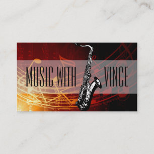 Saxophone Instructor Music Studio Business Card