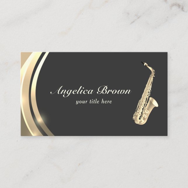 Saxophone Instrument Business Card (Front)