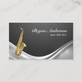 Saxophone Instrument Business Card by istanbuldesign at Zazzle