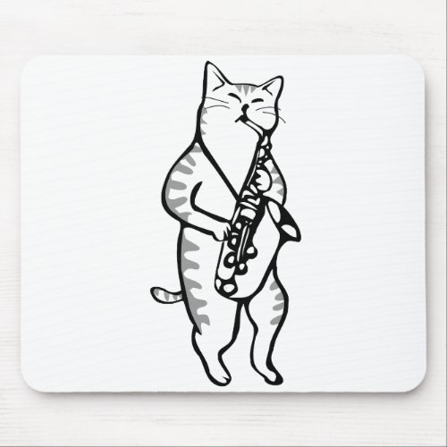 Saxophone Instrument Music Jazz Cat Mouse Pad