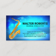 Saxophone Instrument | Musical Notes Business Card at Zazzle