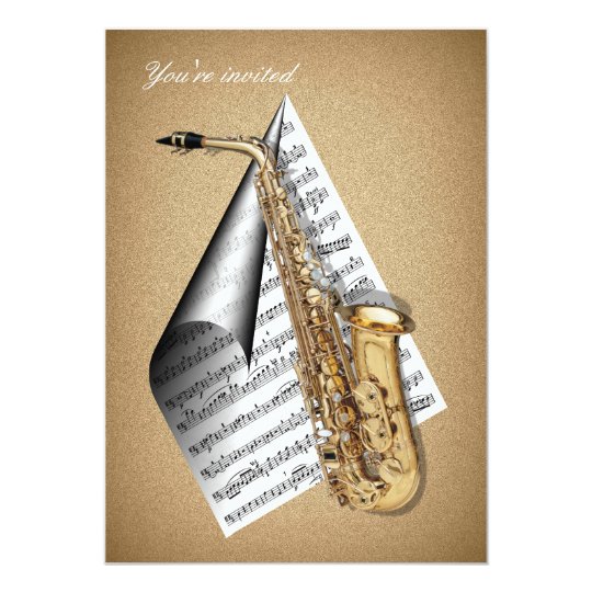 Saxophone invitation Cards