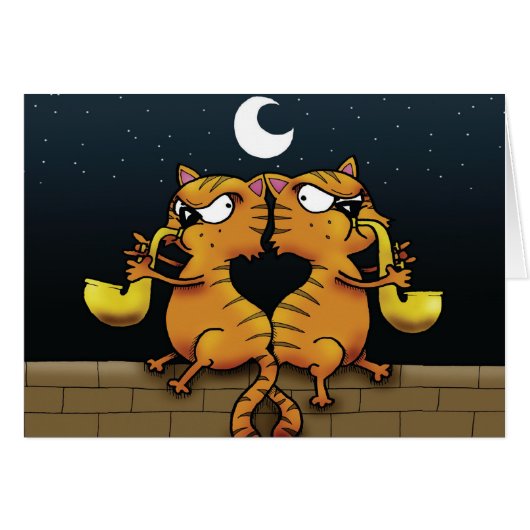 Saxophone Jazz Cats Cards (Front Horizontal)